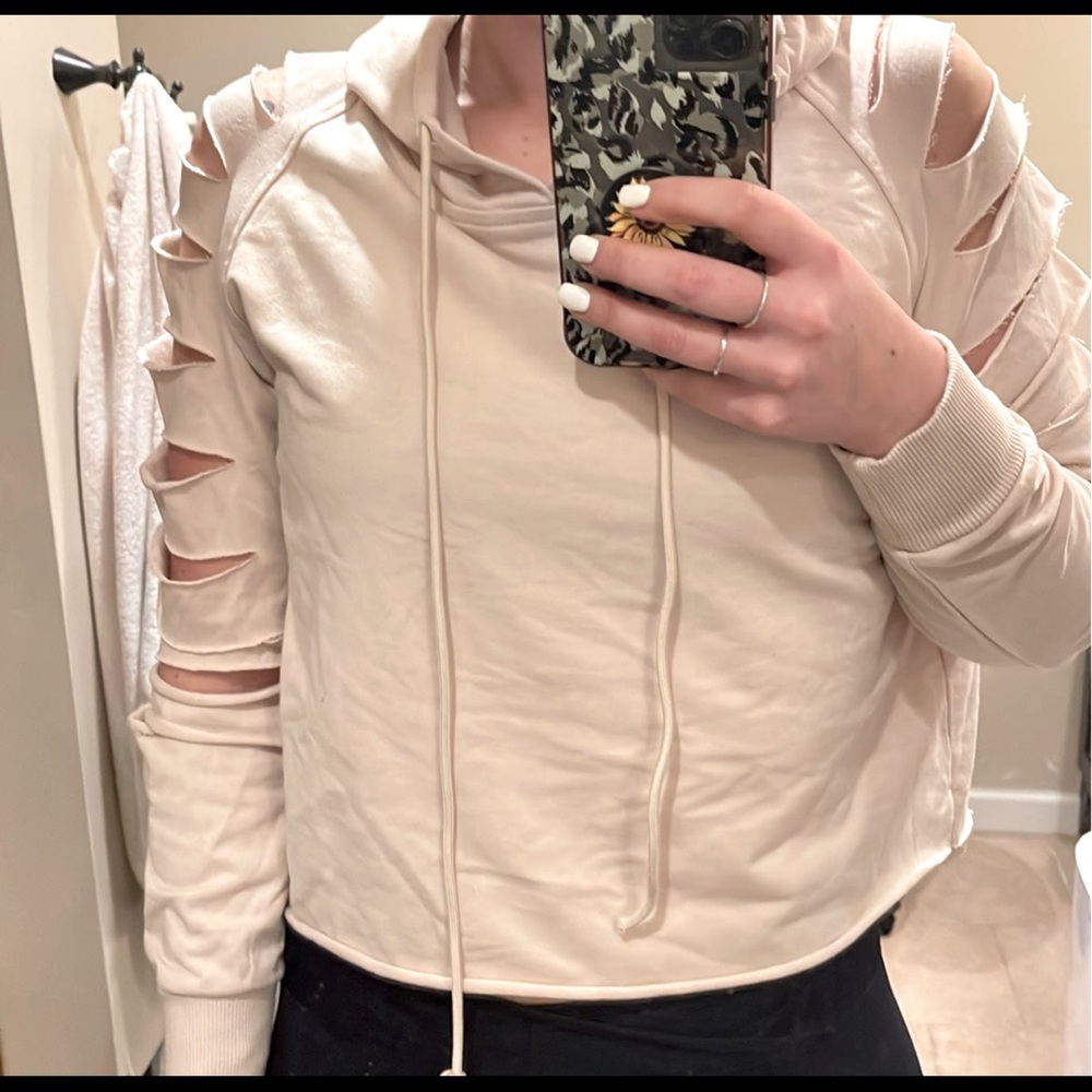 Tan crop hoodie